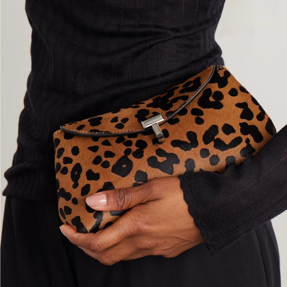 Toteme Handbags - Toteme Leopard Print Ponyhair Clutch